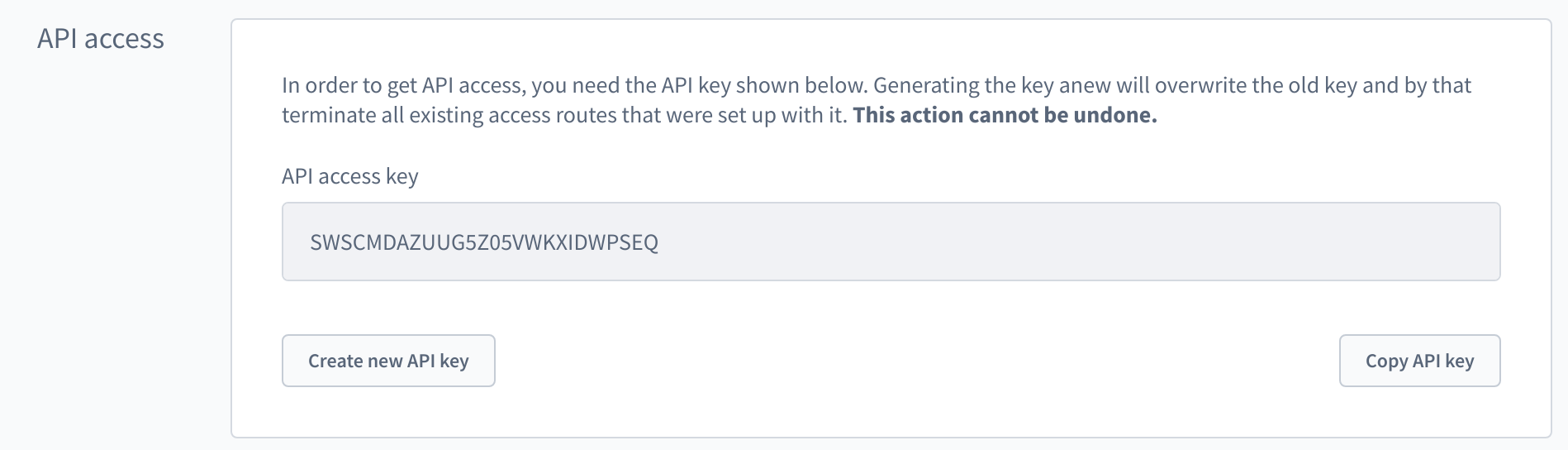 API access